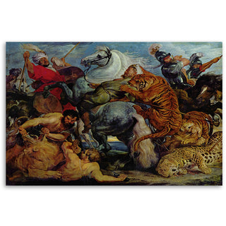 Painting on canvas, Peter Paul Rubens, Tiger Hunt