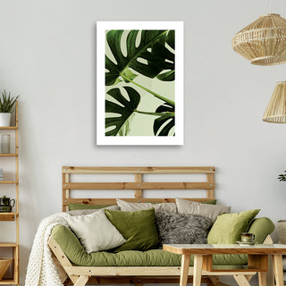 Painting on canvas, Monstera leaves