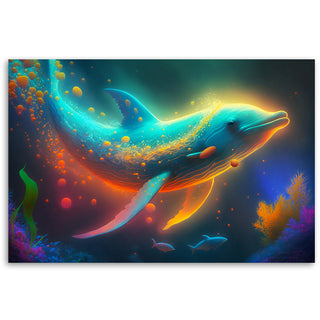 Painting on canvas, Dolphin