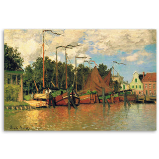 Painting on canvas, Claude Monet, Barges at Zaandam