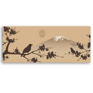 Painting on canvas, Bird and Mount Fuji