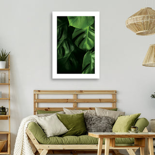 Painting on canvas, Monstera leaves