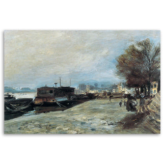 Painting on canvas, Pierre Auguste Renoir, Boat washing in the Seine near Paris