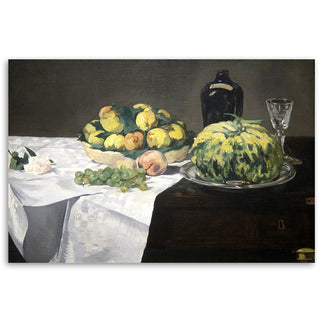 Painting on canvas, Edouard Manet Still life, Melon and peaches