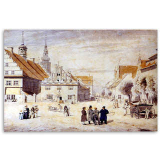 Painting on canvas, Caspar David Friedrich, Greifswald market square