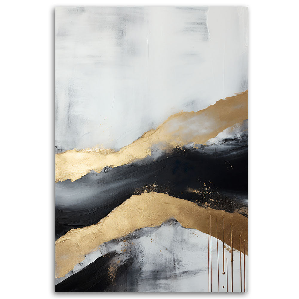 Painting on canvas, Golden abstraction