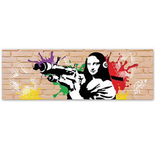 Painting on canvas, Banksy, Mona Lisa Bazooka