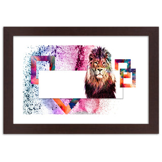 Print in dark brown frame, Leo