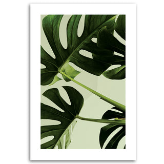 Painting on canvas, Monstera leaves